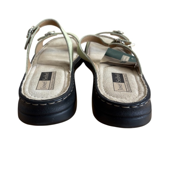 Josef Seibel Leather Sandals Size 11 NIB Mint Green Buckle Slip-On Comfort Shoes - Picture 6 of 13
